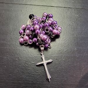 Purple Handmade Stainless Steel Rosary